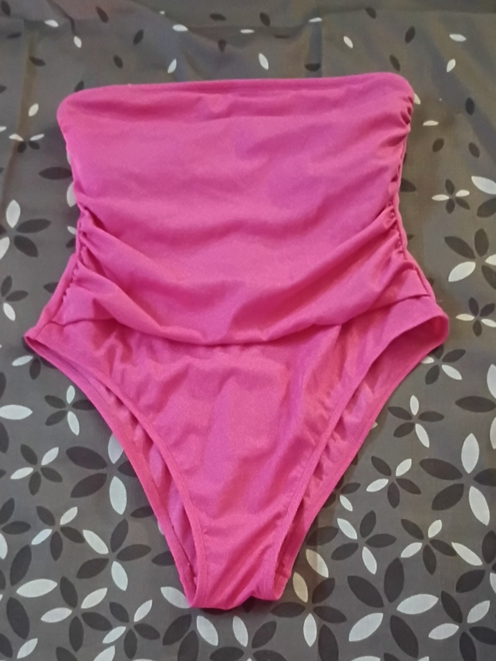 Girls Strapless Pink One-Piece Swimsuit